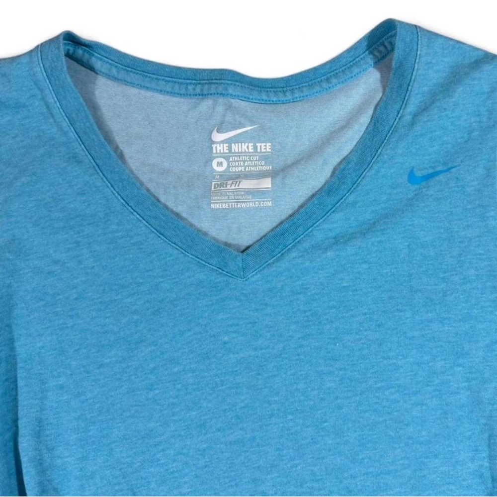 Nike Dri-FIT Long Sleeve Athletic Top – Women’s Medium blue v neck - Picture 4 of 6